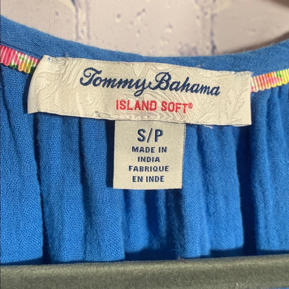 Tommy Bahama Womens Cotton Gauze Shirt Midi Dress Blue Size S Minimalist Beach - Picture 3 of 7